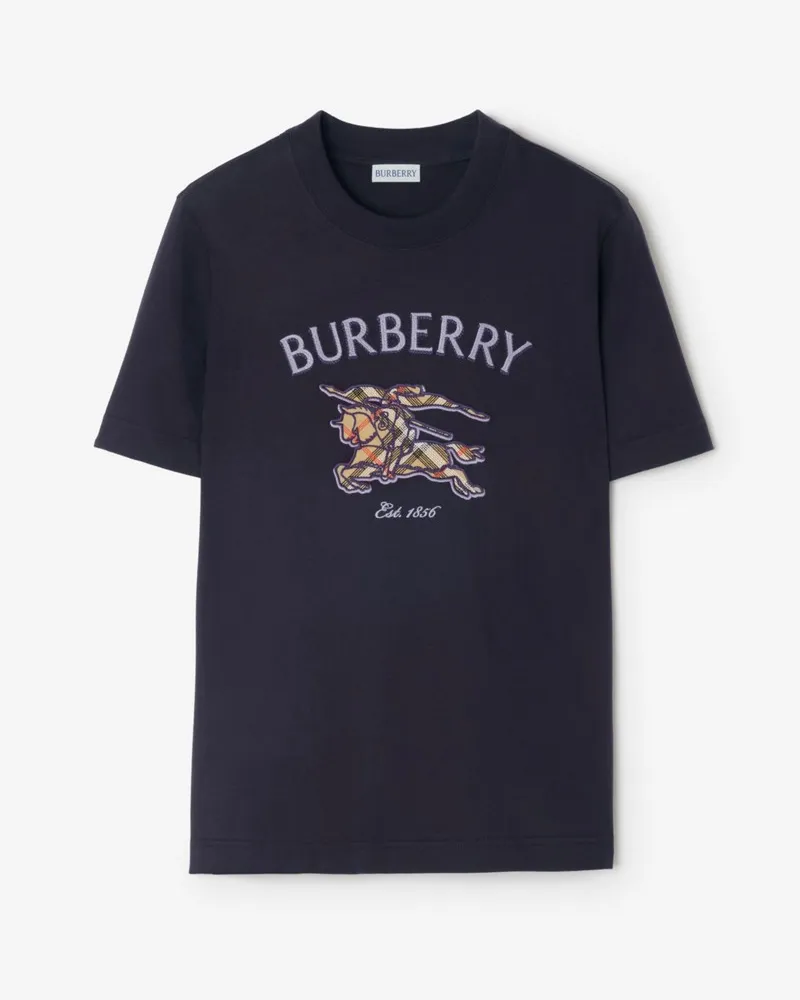Burberry Baumwoll-T-Shirt mit Knight in Check Iris