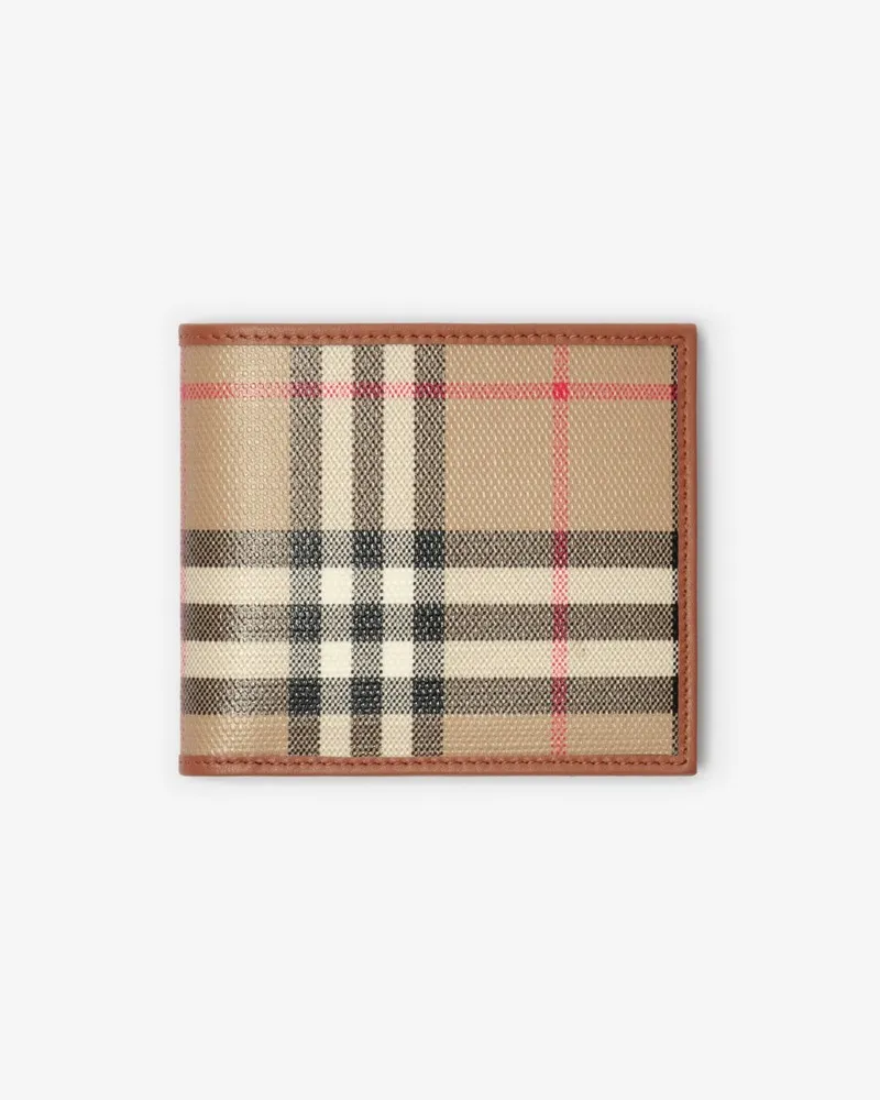 Burberry Faltbrieftasche in Check mit Münzfach Vintage-beige