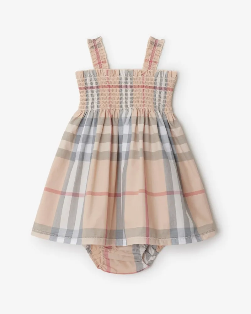 Burberry Baumwollkleid und Höschen in Check Helles