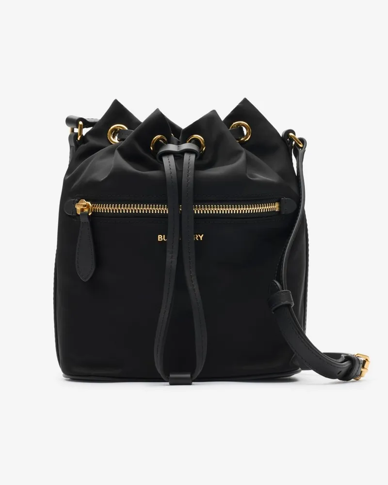 Burberry Nylon-Beuteltasche im Kleinformat Schwarz