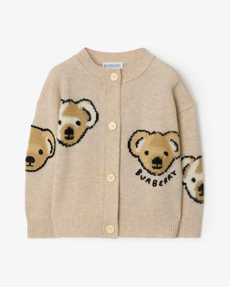 Burberry Wollcardigan mit Thomas Teddybär-Motiv , Size Barley