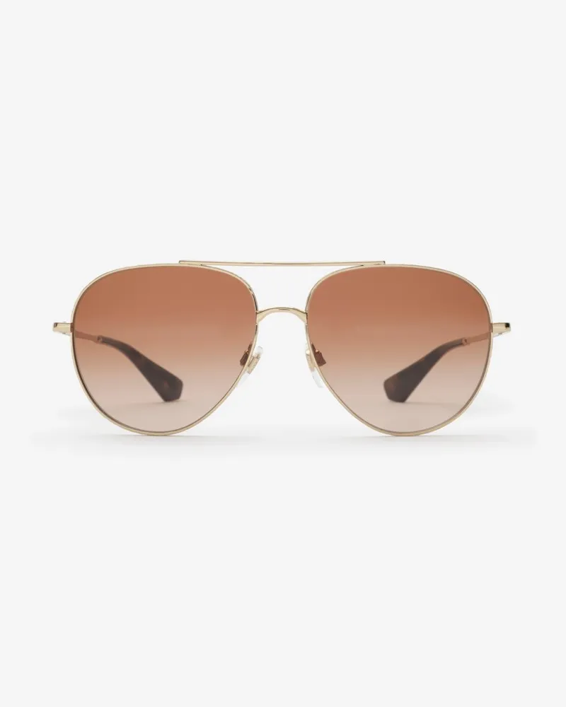 Burberry Pilotensonnenbrille aus Metall in Check Helles
