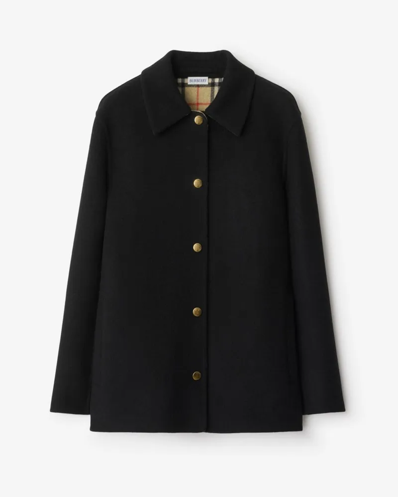 Burberry Hemdjacke aus Wolle Schwarz