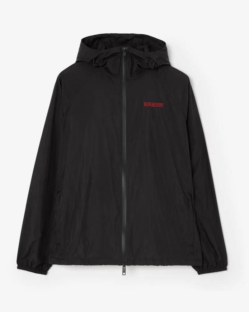 Burberry Nylon-Kapuzenjacke „Clapton“ mit Herz-Knight , Size Black