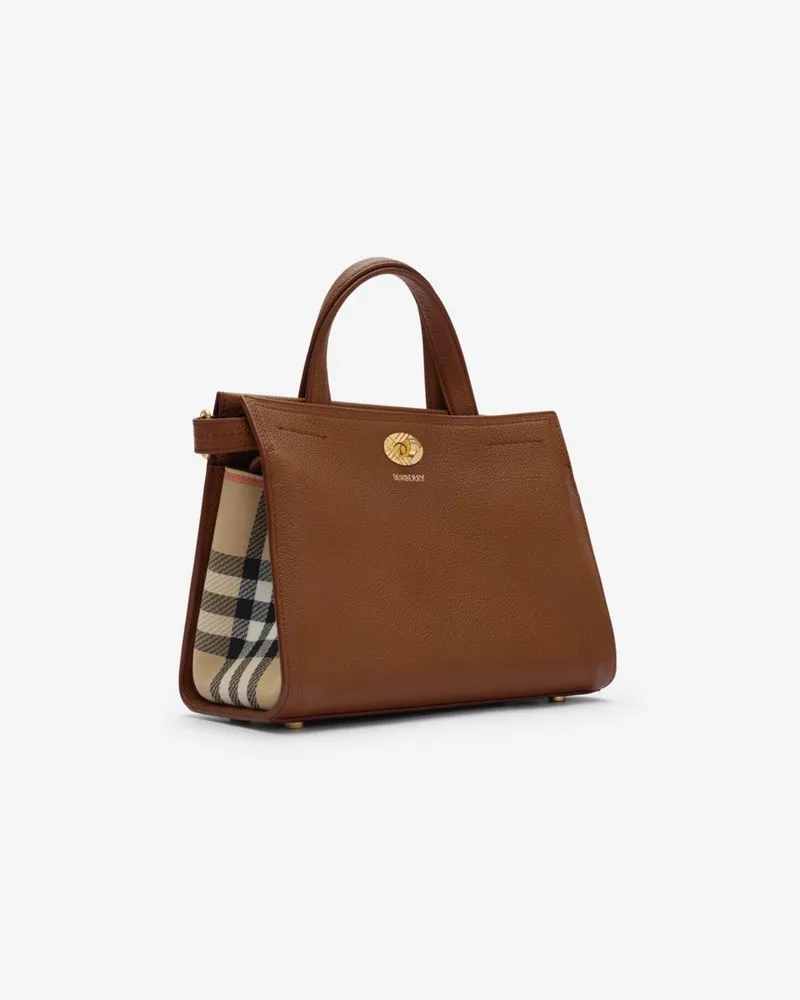 Burberry Henkeltasche „Cotswolds“ im Kleinformat mit Check Hazel-braun