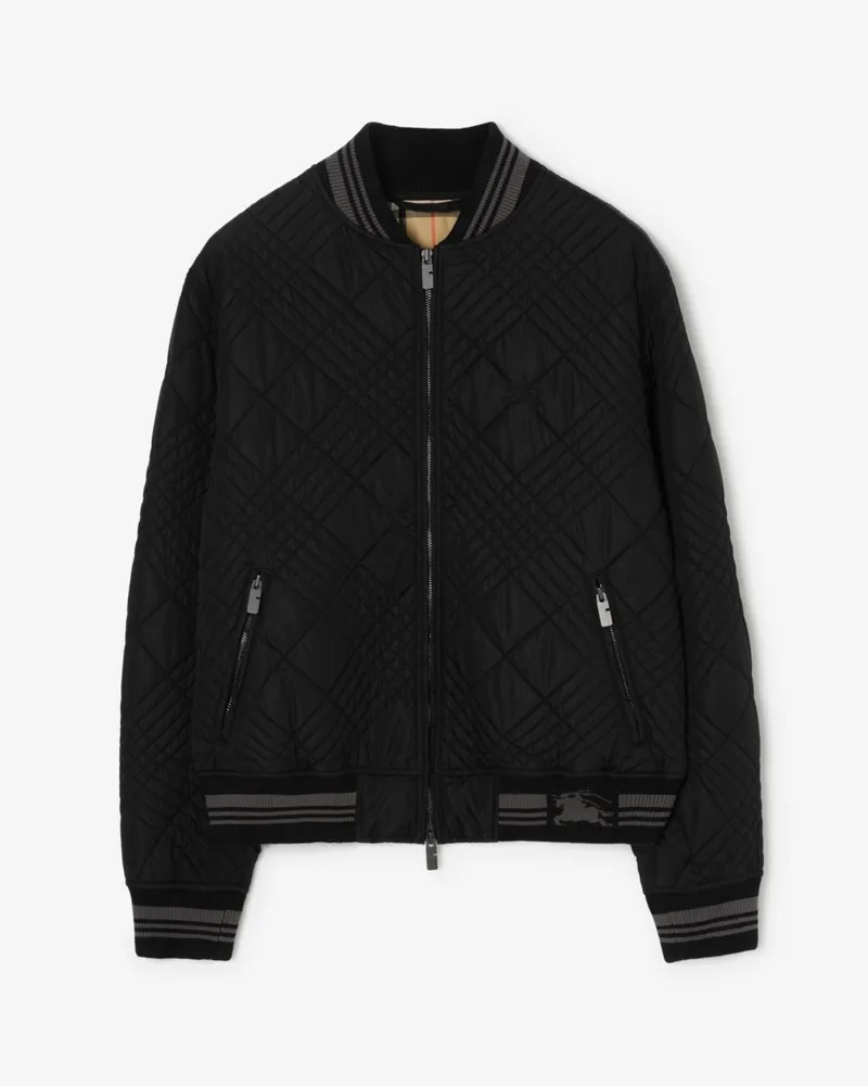 Burberry Bomberjacke „Rakewood“ mit kleinem Karo-Nahtmuster , Size Schwarz