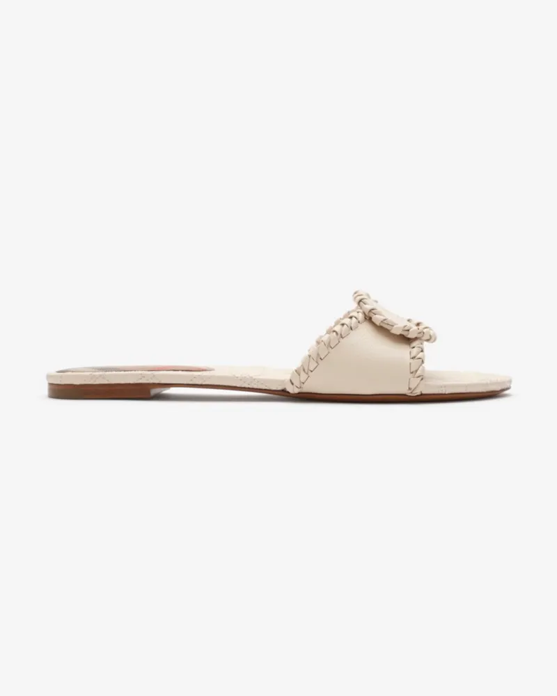 Burberry Leder-Slides mit Knight Stamp , Size Soap