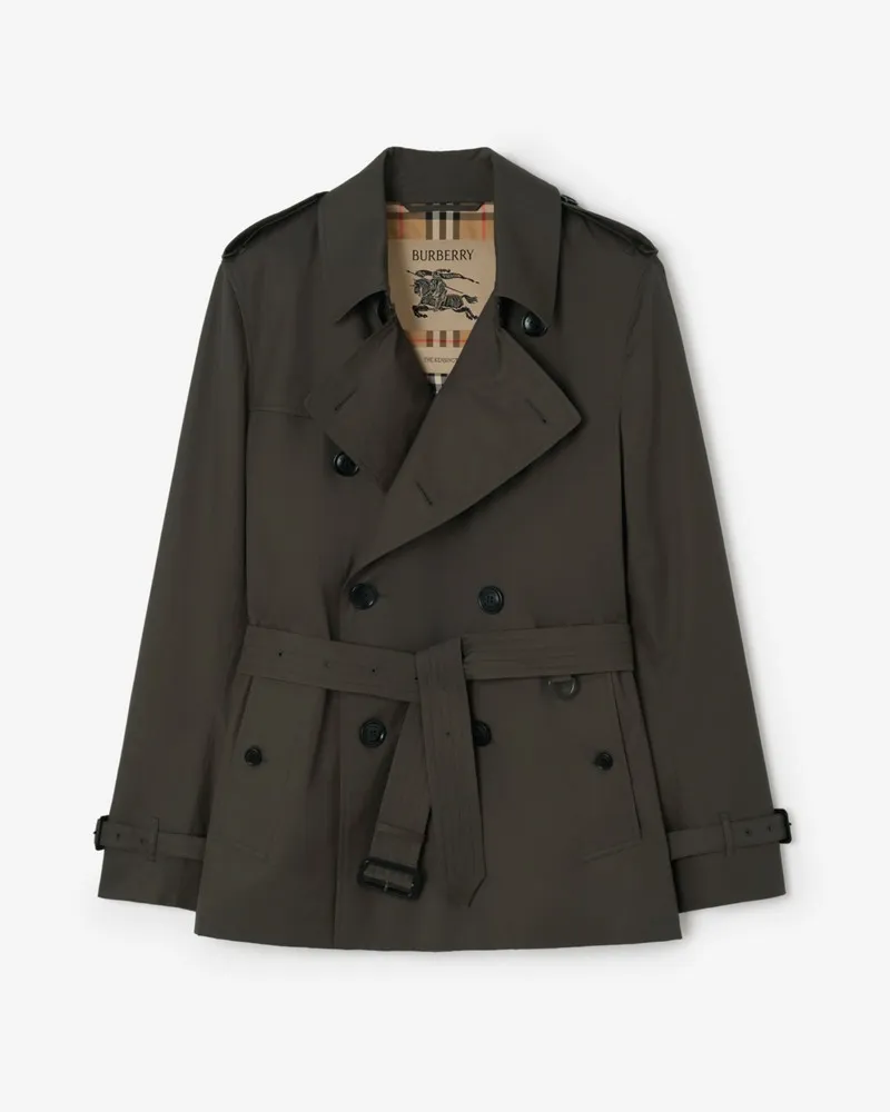 Burberry Extrakurzer Trenchcoat „Kensington“ aus Tropen-Gabardine , Size Grey-grau