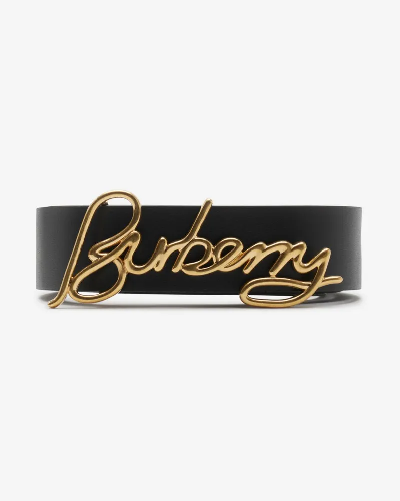 Burberry Wendbarer Ledergürtel „Signature Schwarz