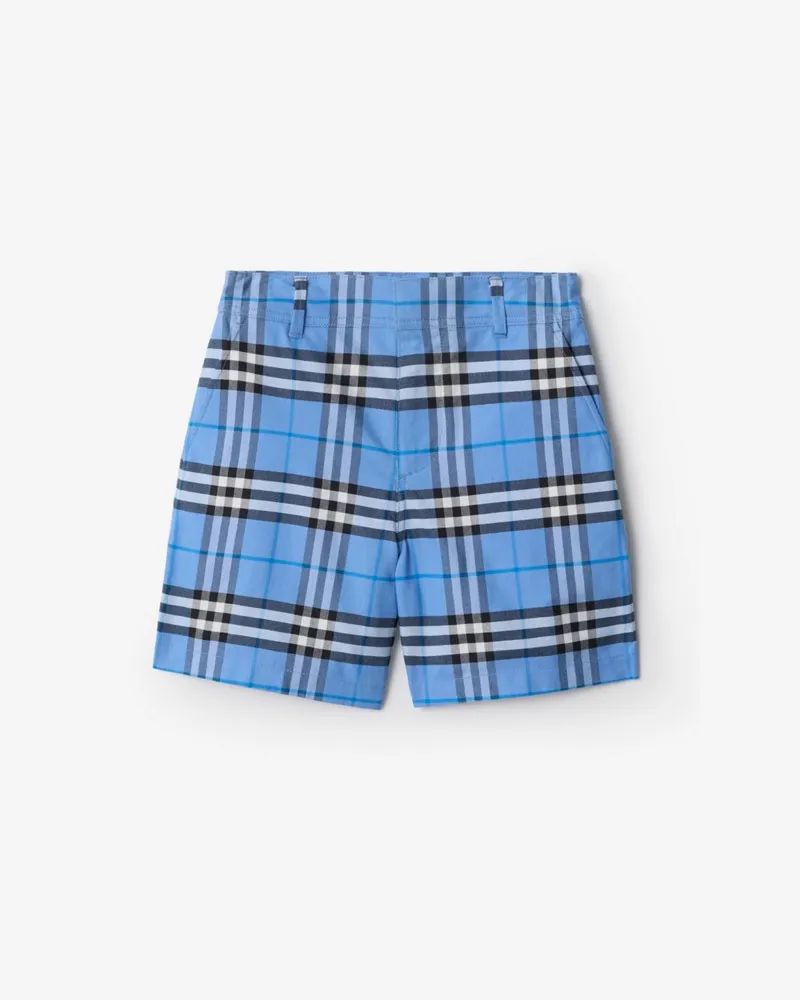 Burberry Oxford-Shorts aus Baumwolle in Check , Size Cornflower-blau