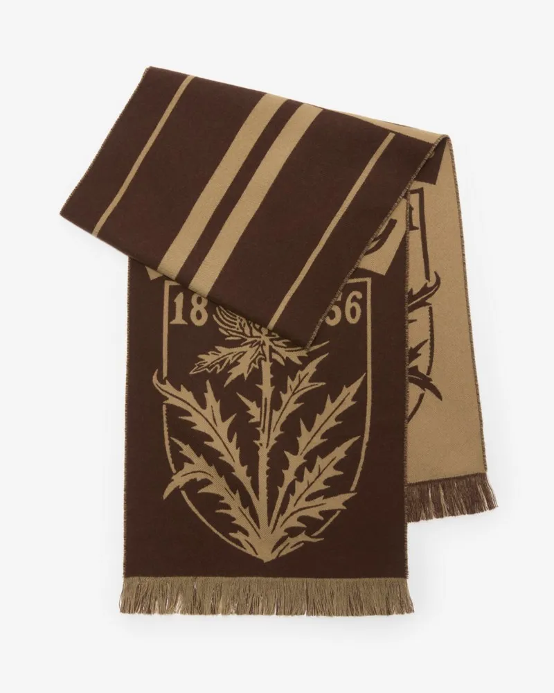 Burberry Wollschal mit Distelwappen Treacle-braun