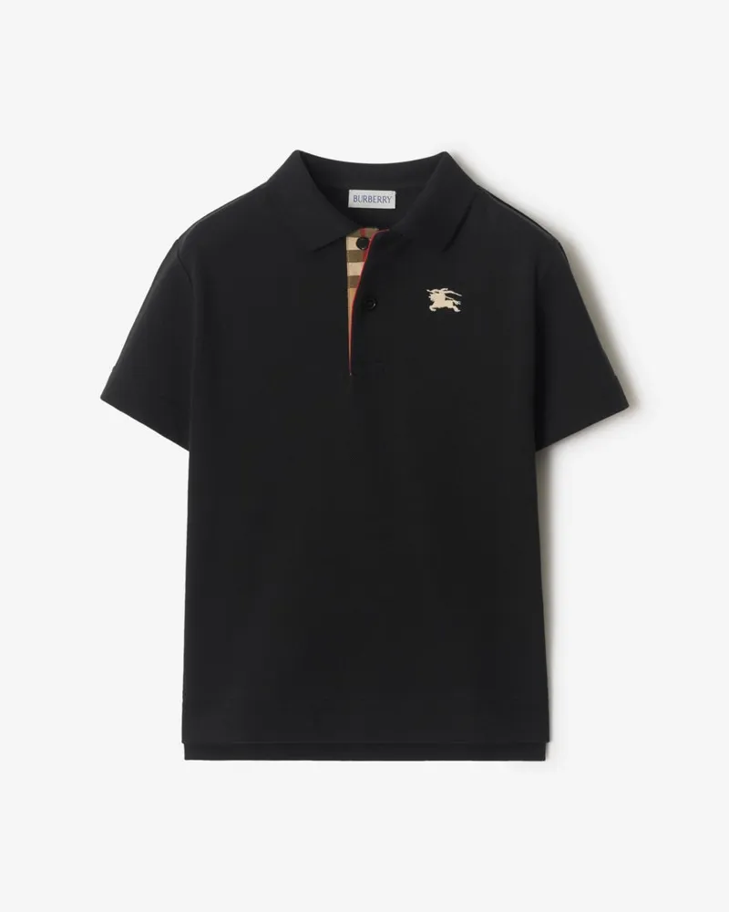 Burberry Baumwollpiqué-Poloshirt , Size Schwarz