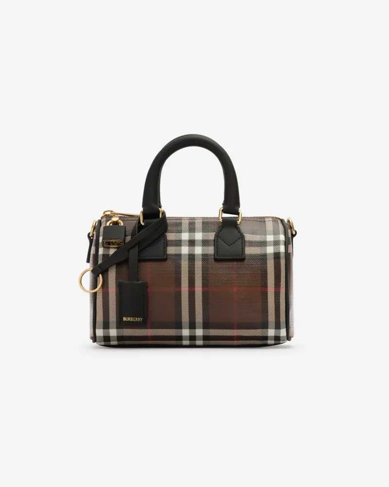 Burberry Bowlingtasche in Check im Kleinformat Chocolate-braun