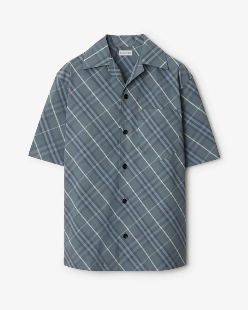 Burberry Legeres Baumwollhemd in Check Pewter