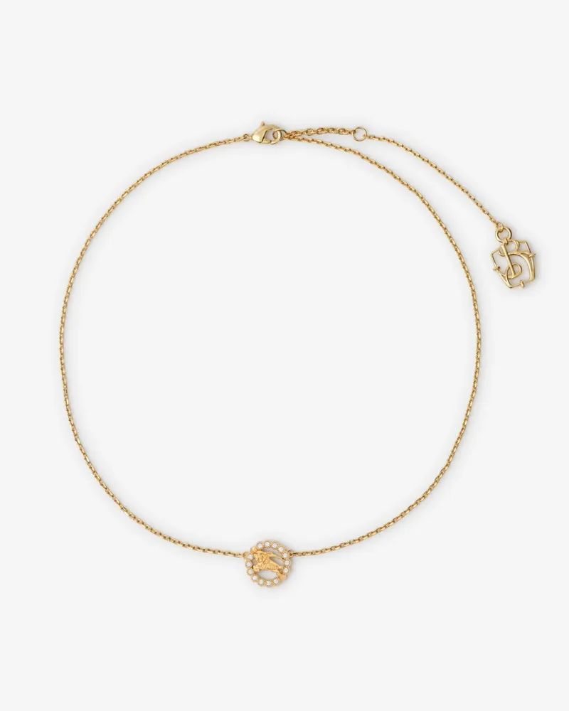 Burberry Halskette mit Knight in Pavé-Fassung Gold