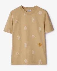 Burberry Baumwoll-T-Shirt mit EKD-Motiv Flachsfarben