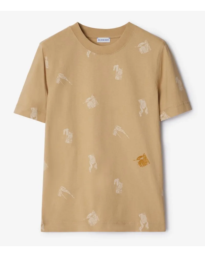 Burberry Baumwoll-T-Shirt mit EKD-Motiv Flachsfarben