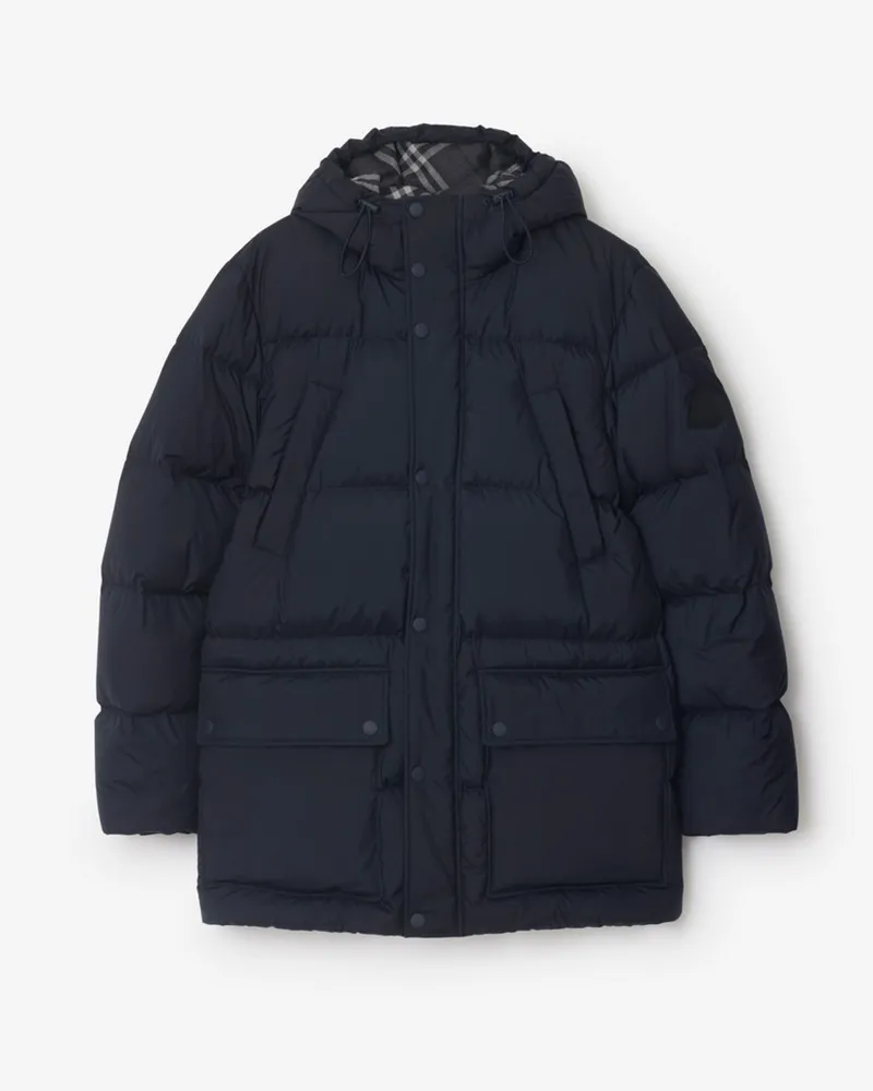 Burberry Wattierte Jacke mit Kapuze Marineblau