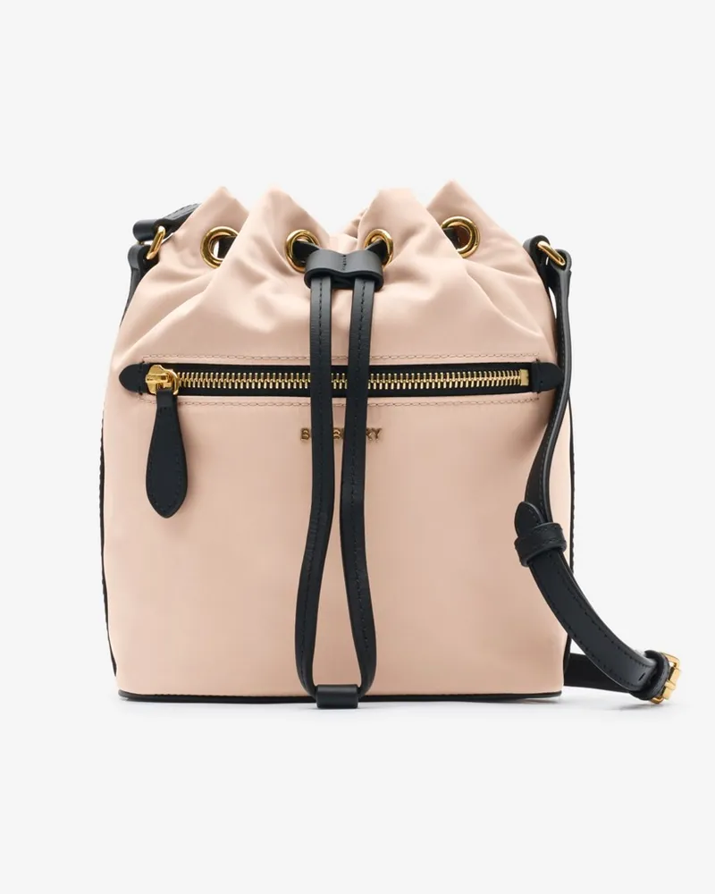 Burberry Nylon-Beuteltasche im Kleinformat Beigerosa