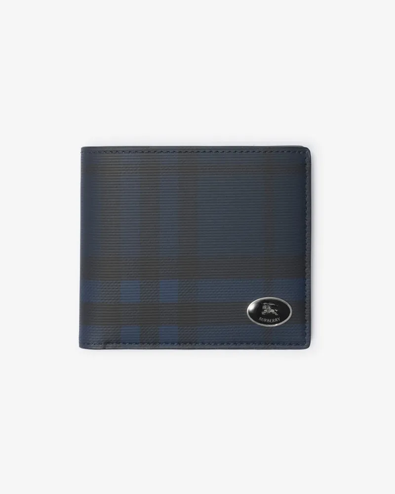 Burberry Faltbrieftasche in Check mit Münzfach Marineblau