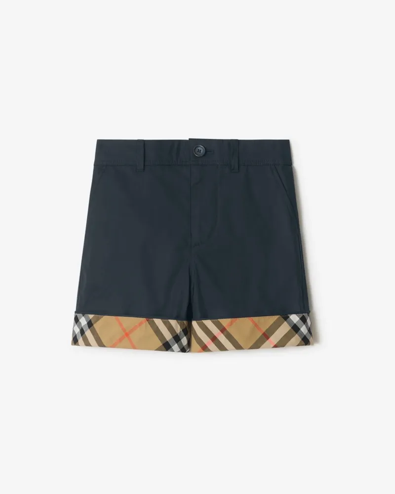Burberry Baumwollshorts mit Check-Akzent , Size Marineblau