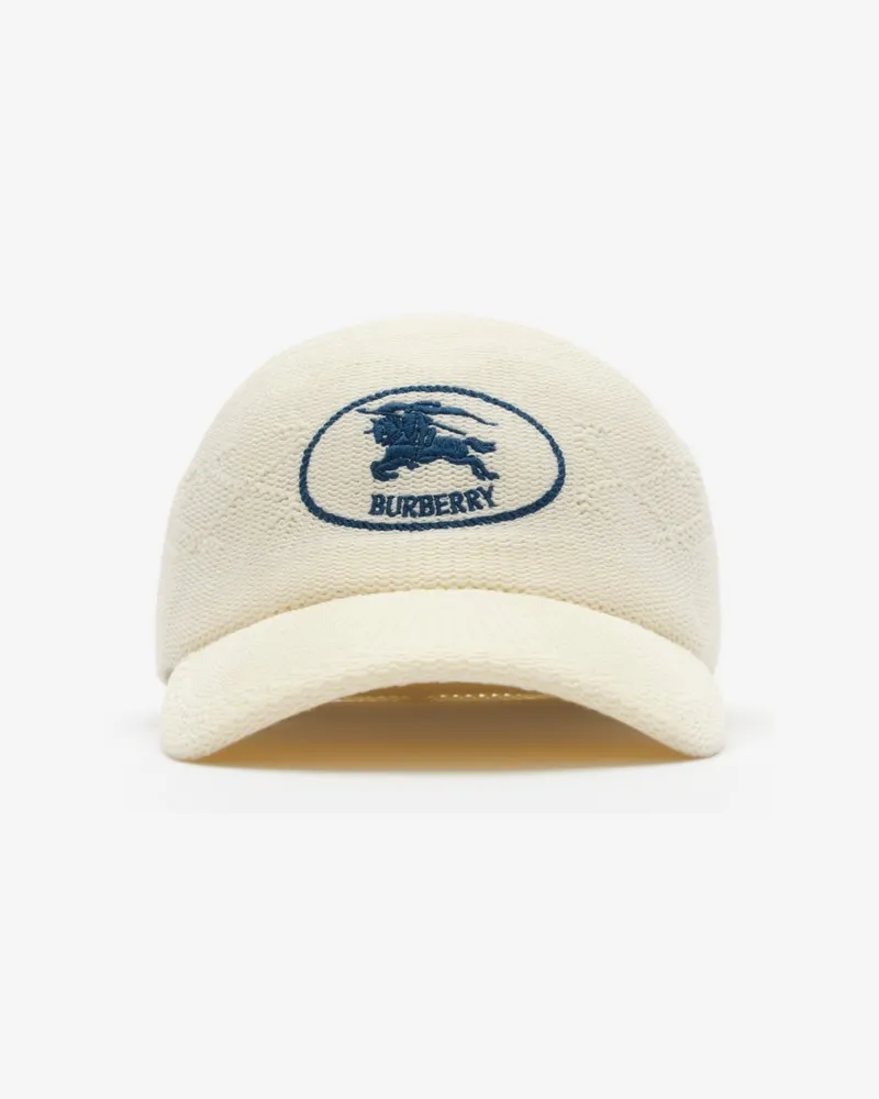 Burberry Gestricktes Basecap mit Knight Stamp Ecru