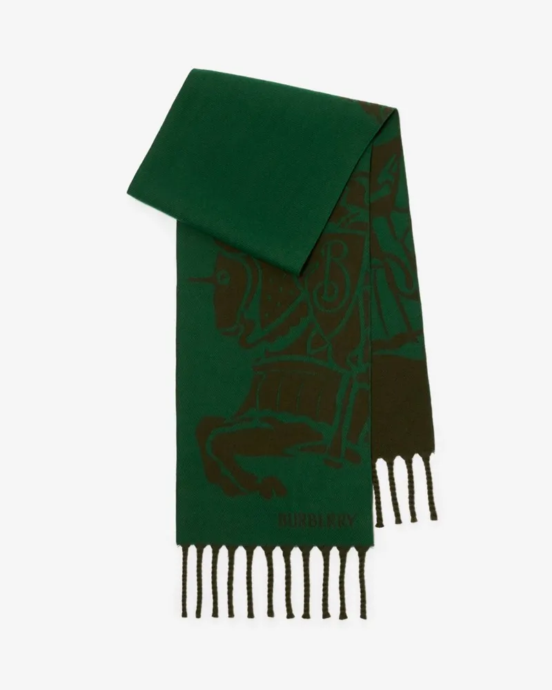 Burberry Wendbarer Wollschal mit EKD-Motiv Marsh-grün