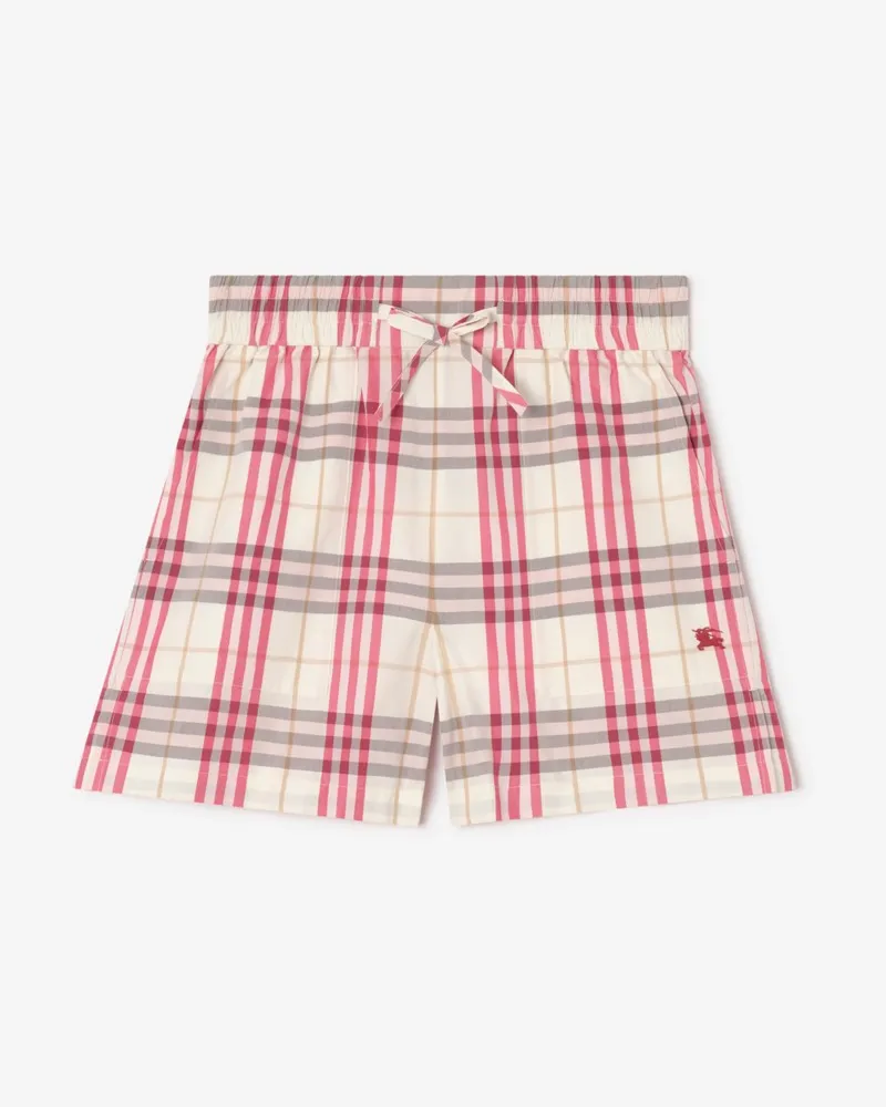 Burberry Baumwollshorts in Check , Size Aubergine-violett