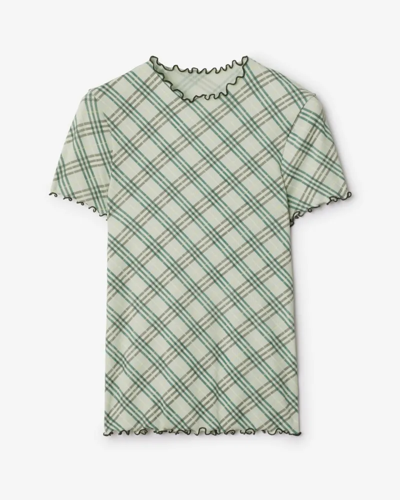 Burberry Stretchbaumwoll-T-Shirt in Check Breeze