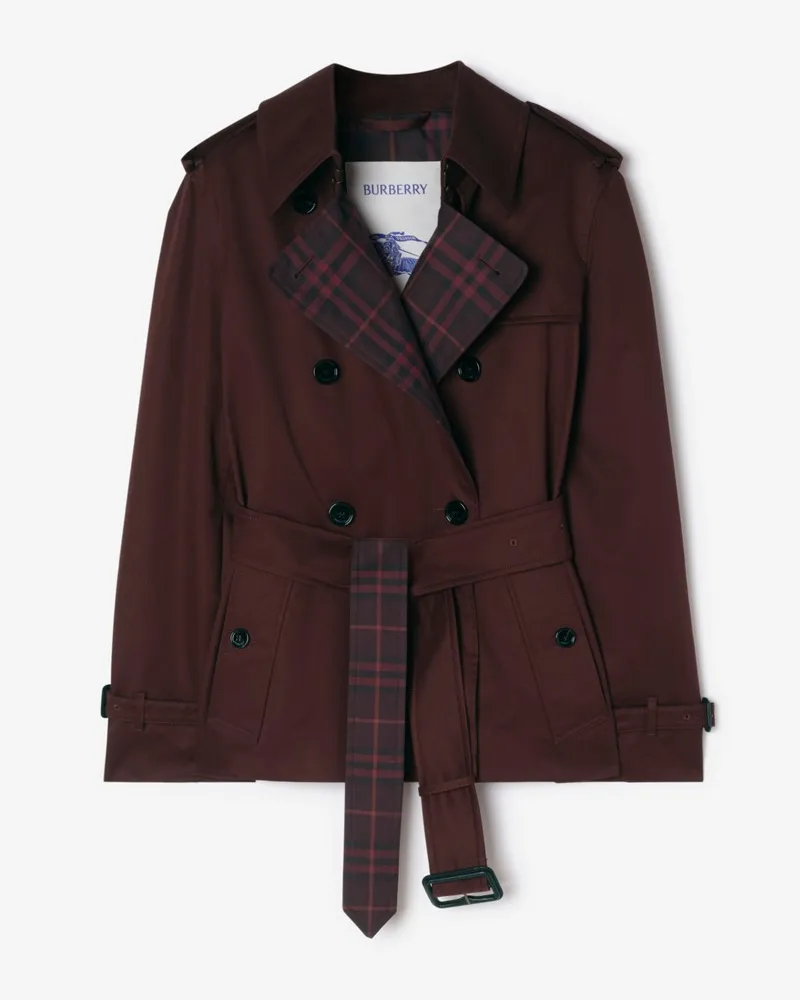 Burberry Trenchjacke „Lakefield“ aus Gabardine , Size Mahogany-rot