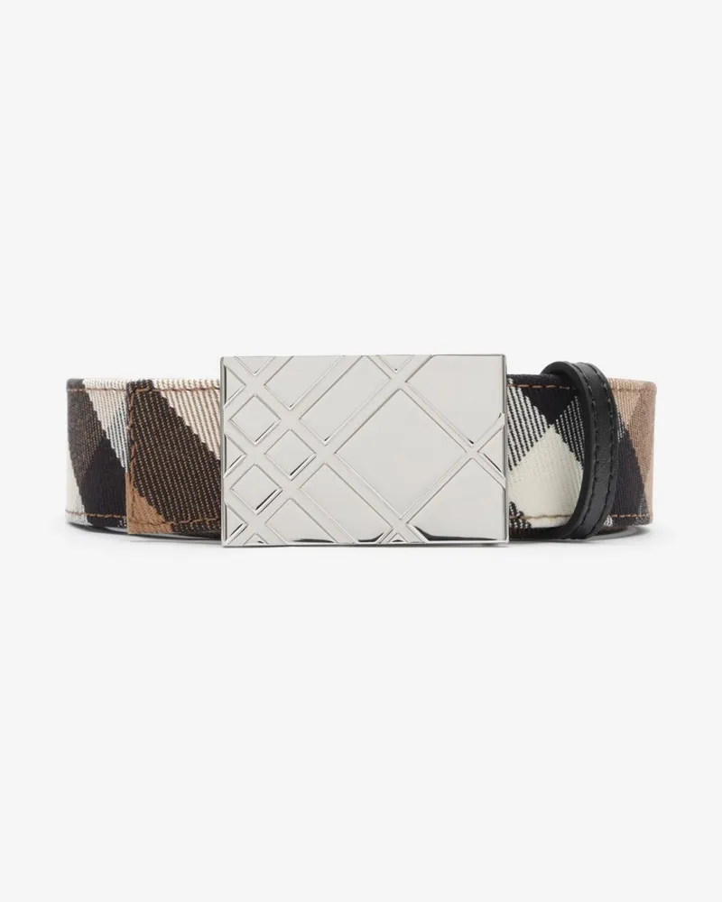 Burberry Wendbarer Gürtel mit Karogravur , Size Schwarz