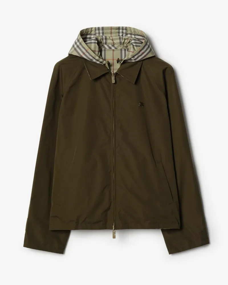 Burberry Wendbare Baumwolljacke in Check , Size Marsh-grün