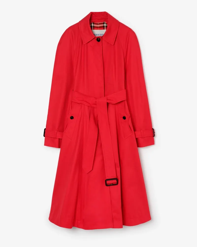 Burberry Langer Fit-and-Flare Car Coat „Ellingham“ aus Gabardine , Size Crayon-rot