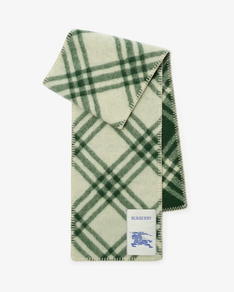 Burberry Wollschal in Check Tennis-grün