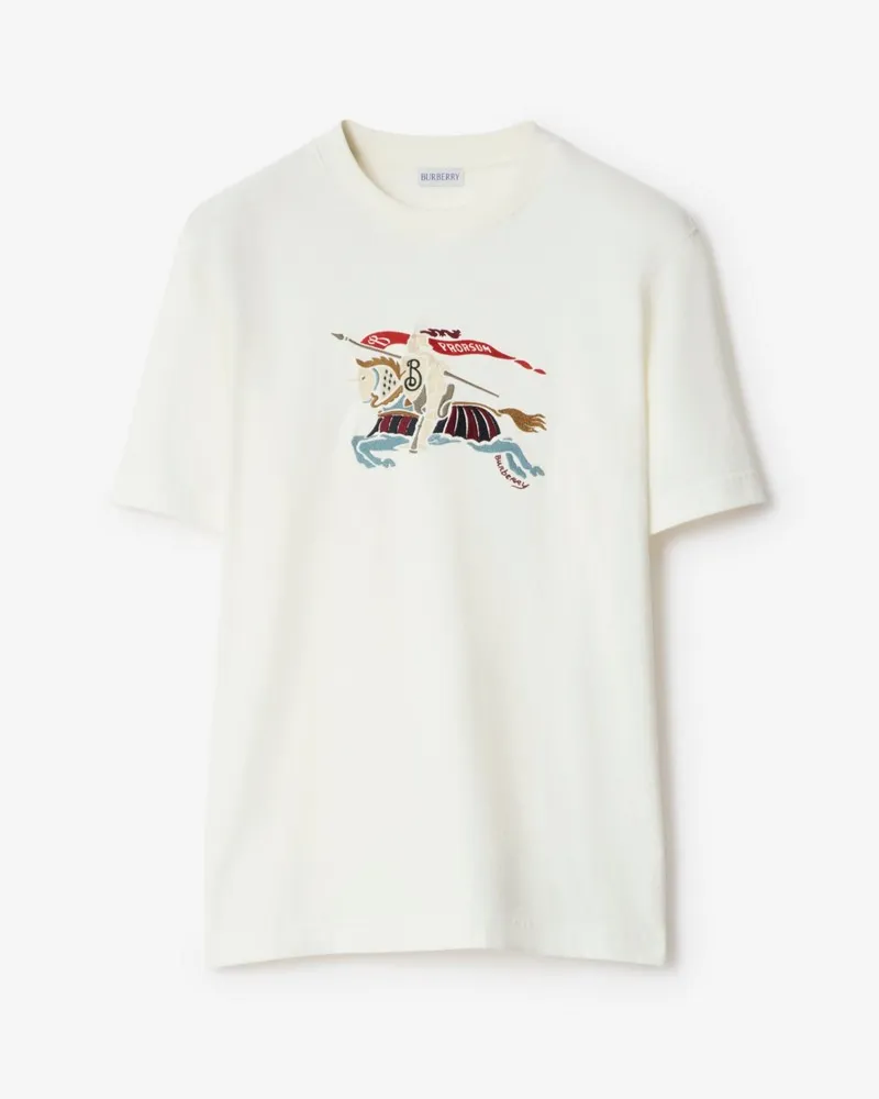 Burberry Baumwoll-T-Shirt mit EKD-Motiv Chalk-weiß