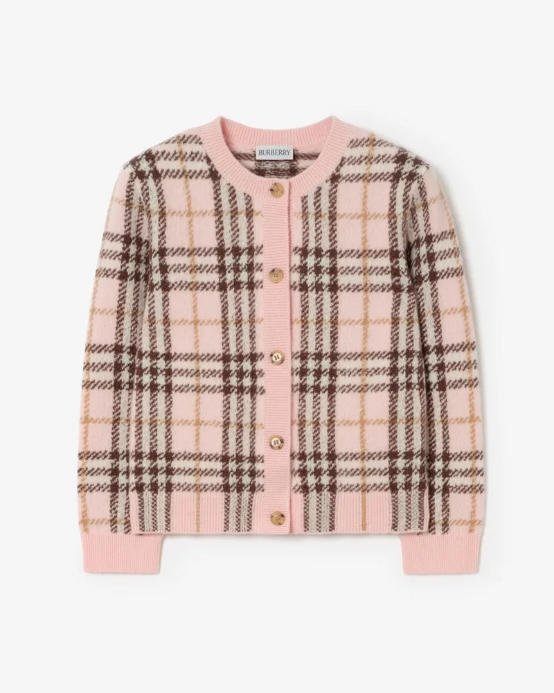 Burberry Woll-Kaschmir-Cardigan in Check , Size Bow