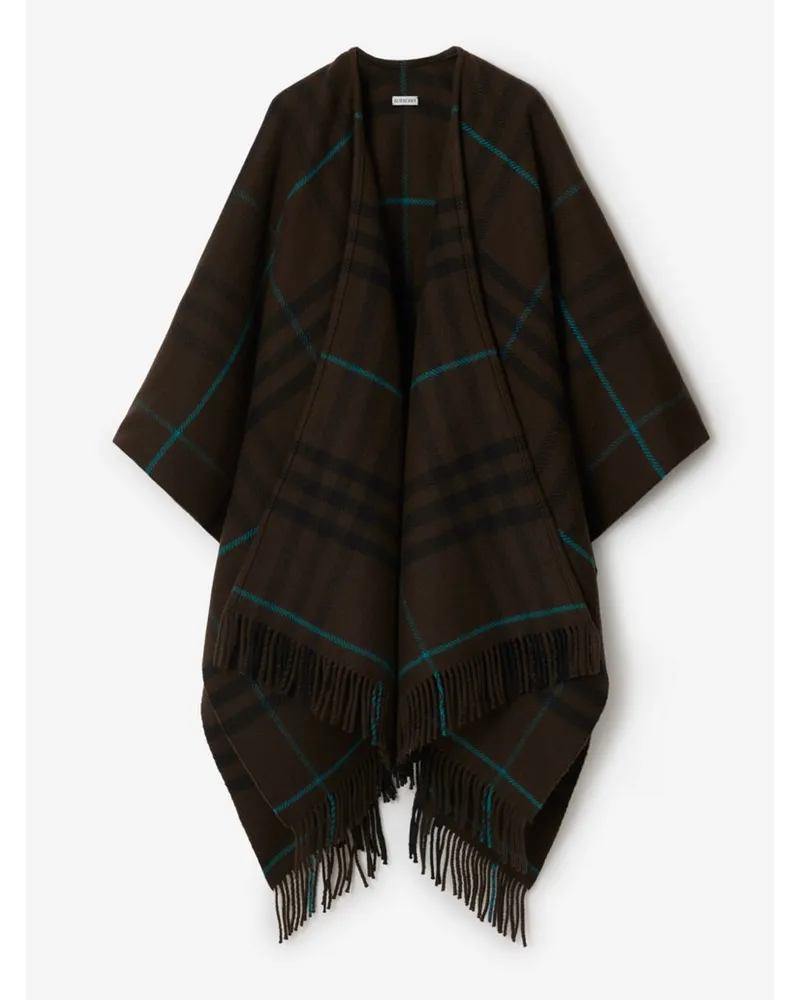 Burberry Woll-Kaschmir-Cape in Check Snug