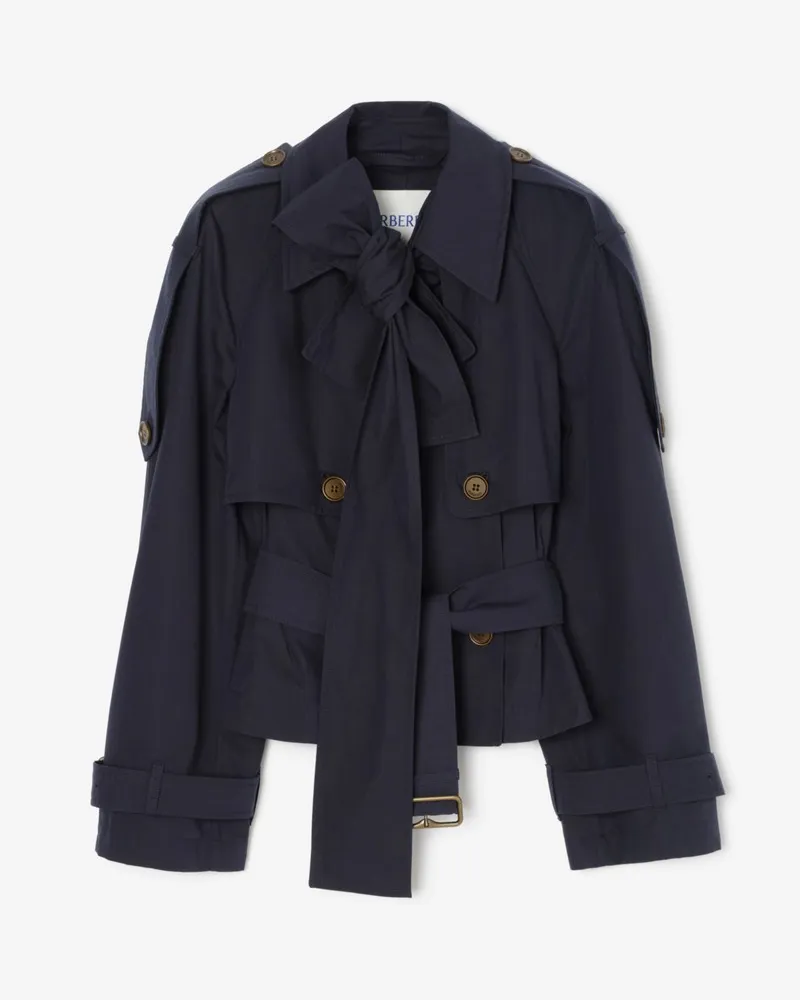 Burberry Kurzer Trenchcoat „Trerose“ aus Canvas , Size Silhouette-blau
