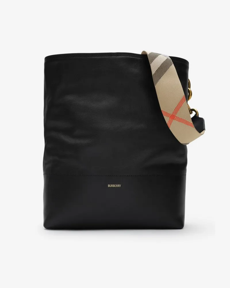 Burberry Mittelgroße Bucket Bag „B Clip Schwarz
