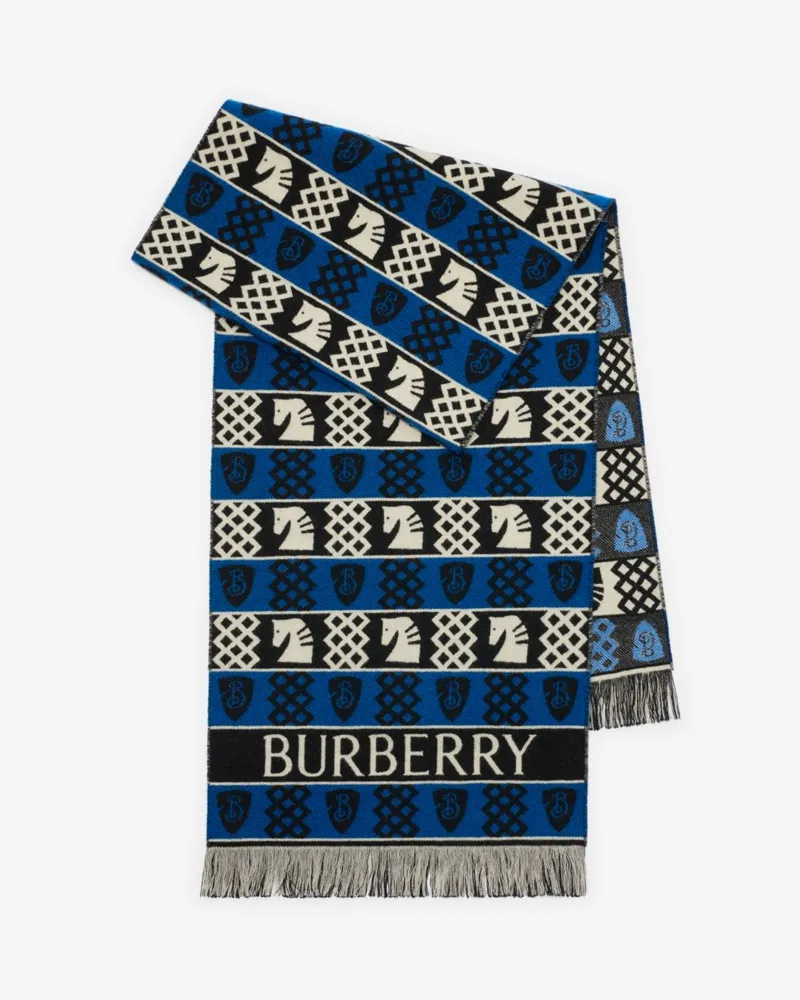 Burberry Wollschal mit Fair Isle-Schachmotiv Schwarz