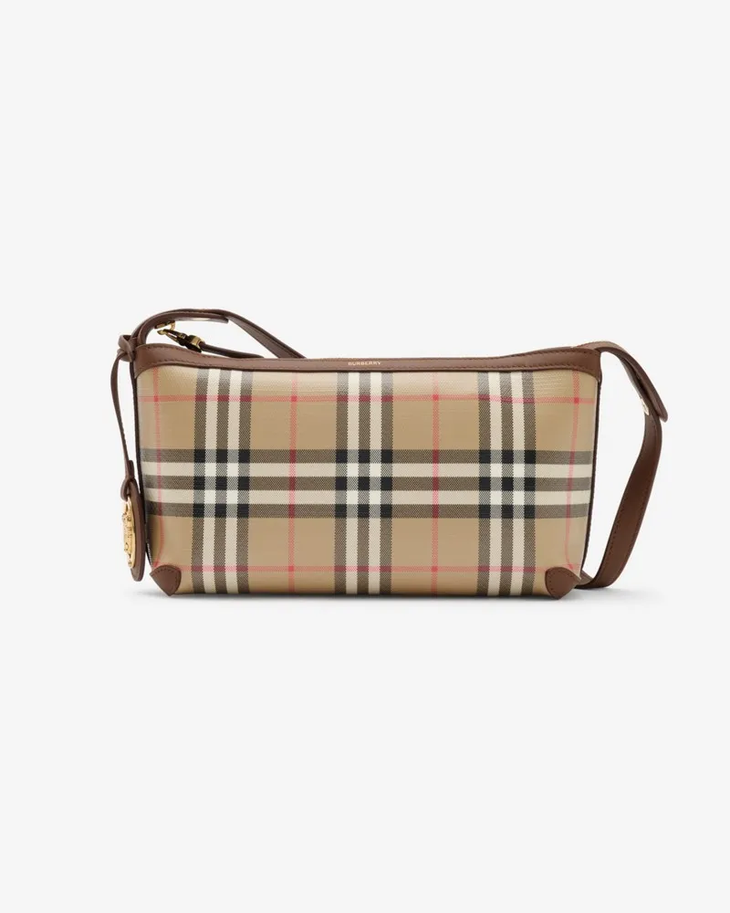 Burberry Schultertasche in Check im Kleinformat Vintage-beige