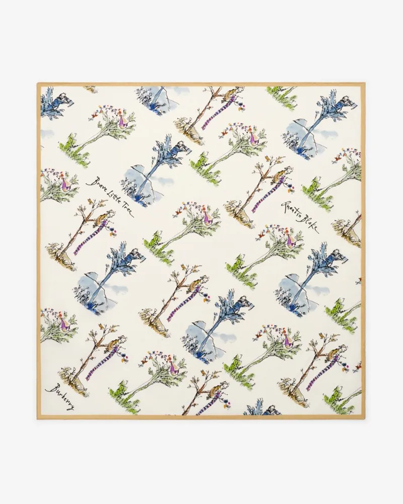 Burberry Seidenschal mit „Brave Little Tree“-Motiv Chalk