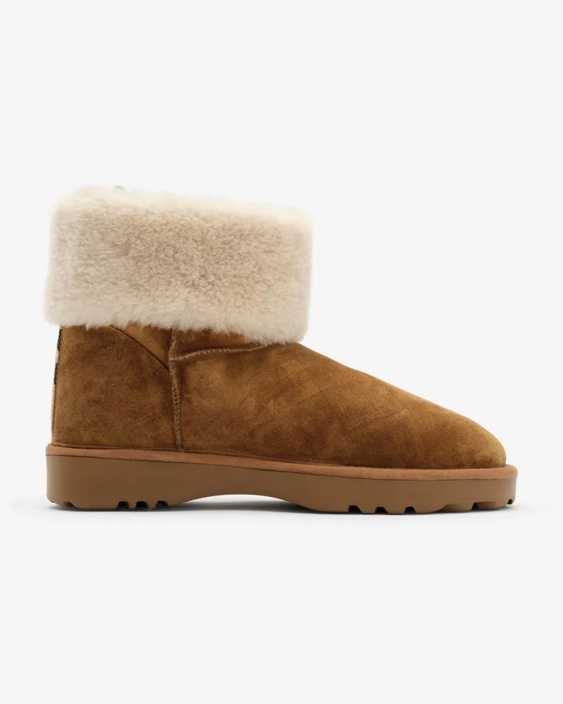 Burberry Stiefel „Flint“ mit Lammfell und Check , Size Jute