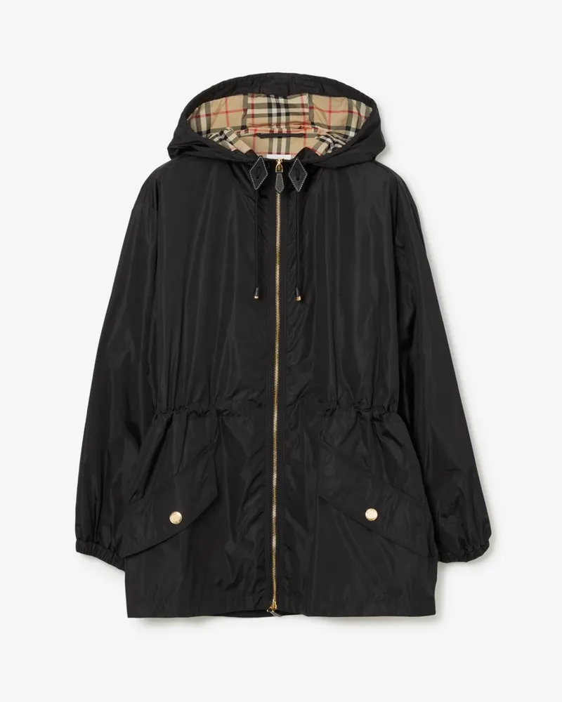 Burberry Nylon-Kapuzenjacke , Size Black