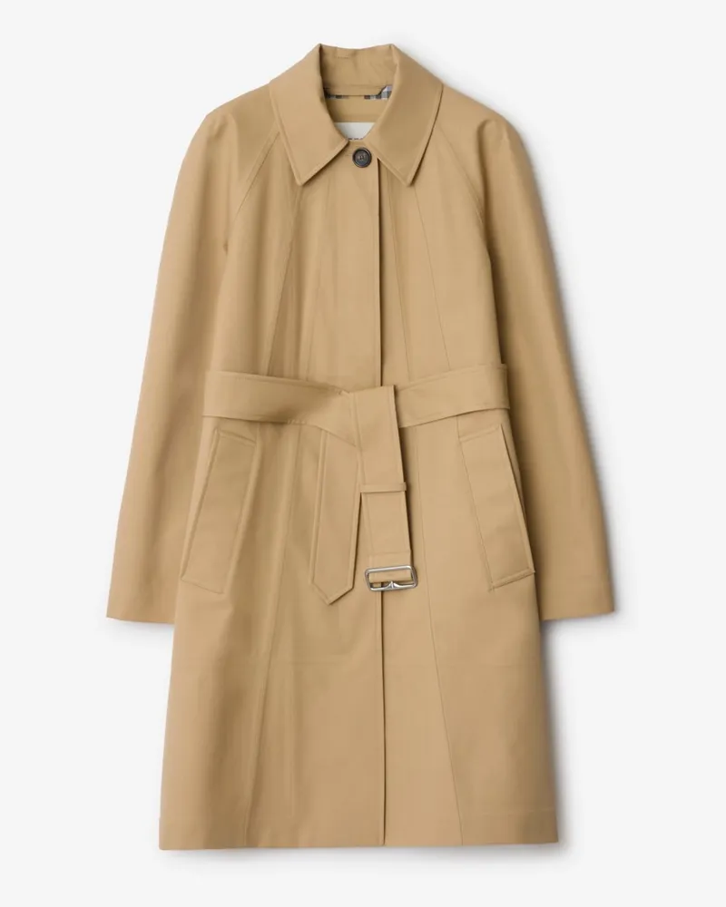 Burberry Mittellanger Car Coat aus gebondeter Baumwolle Beige-beige