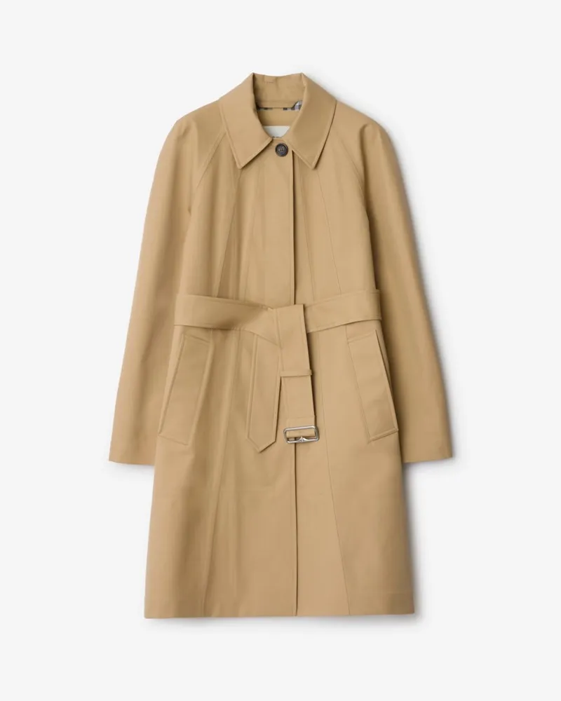 Burberry Mittellanger Car Coat aus gebondeter Baumwolle Beige-beige