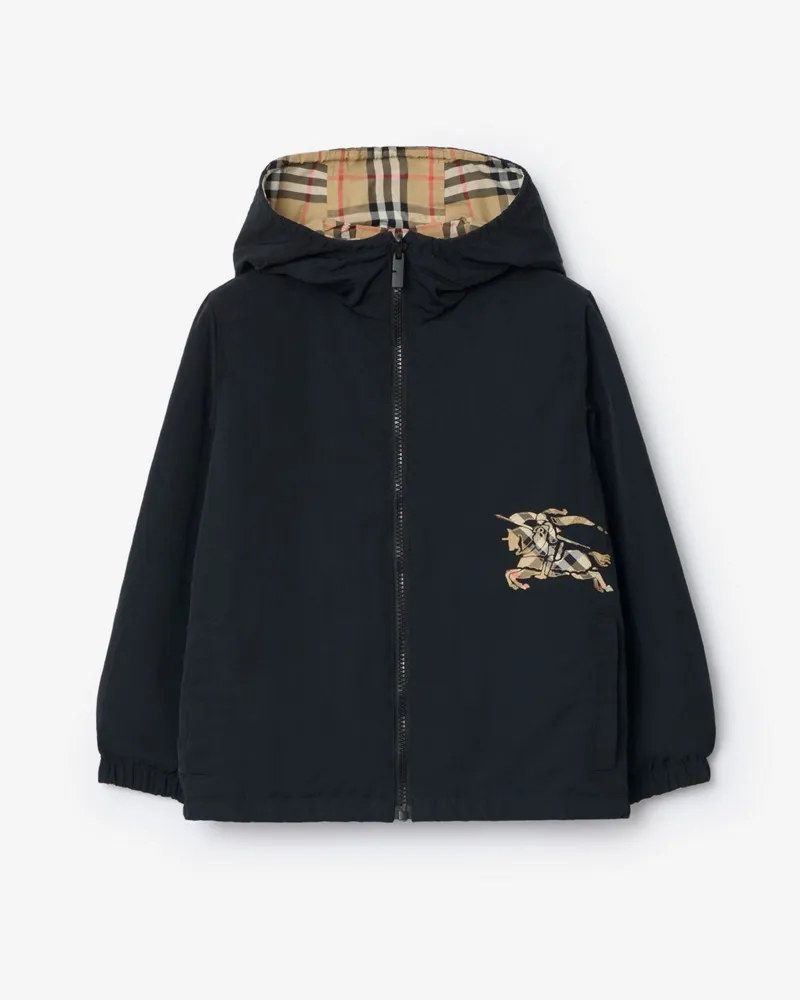 Burberry Wendbare Kapuzenjacke in Check , Size Sand