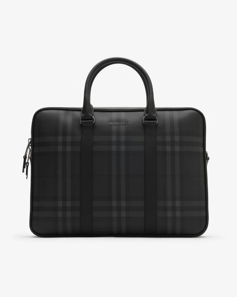 Burberry Aktentasche „City Check Iron-grau