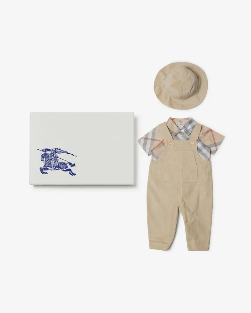 Burberry Dreiteiliges Baby-Geschenkset aus Baumwolle Helles