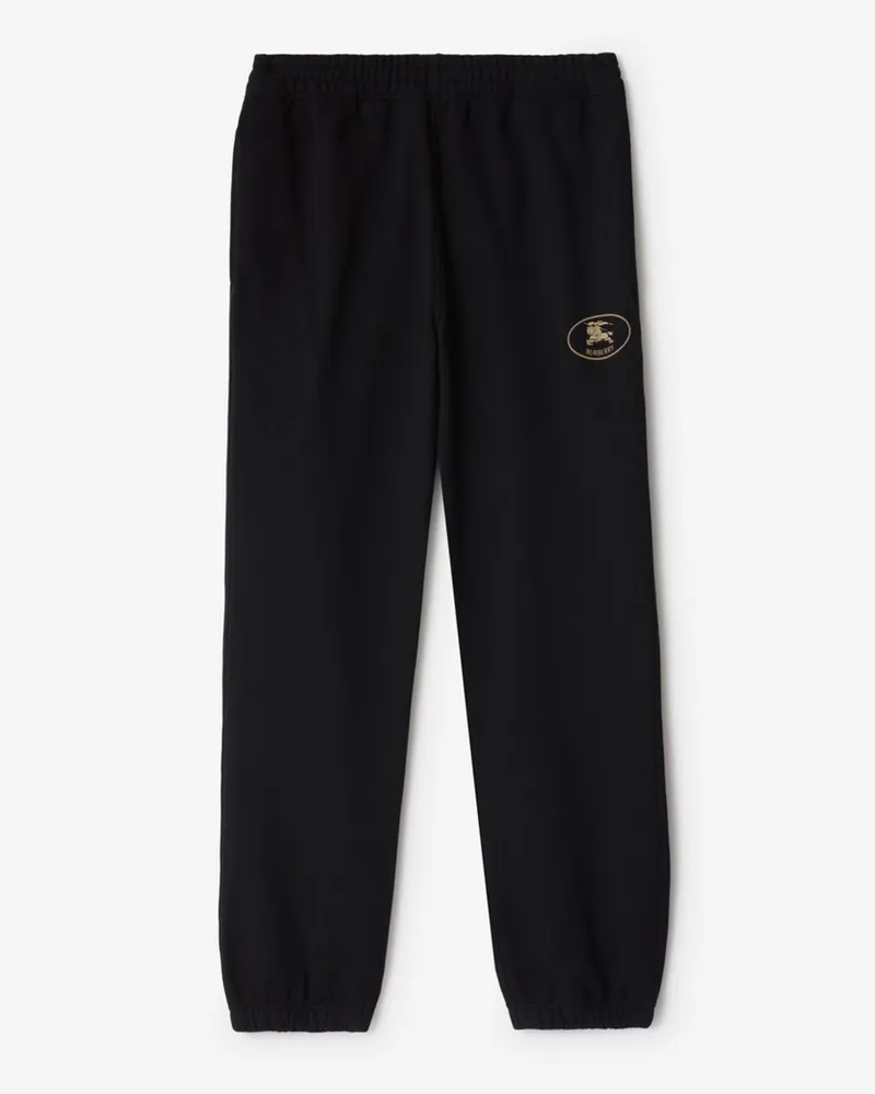Burberry Baumwoll-Trainingshose mit Knight Stamp Schwarz